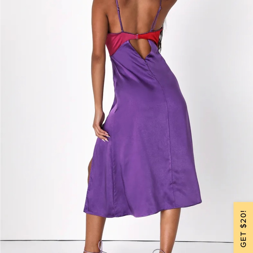 Never worn pink/purple cocktail dress, new with tags on - Picture 3 of 5